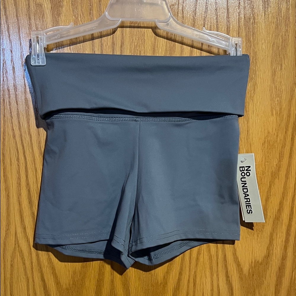 No Boundaries Grey Fold-Over Shorts